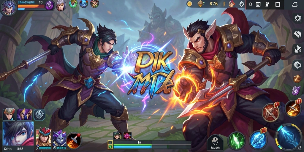 Tampilan gameplay seru dalam pertempuran MOBA.