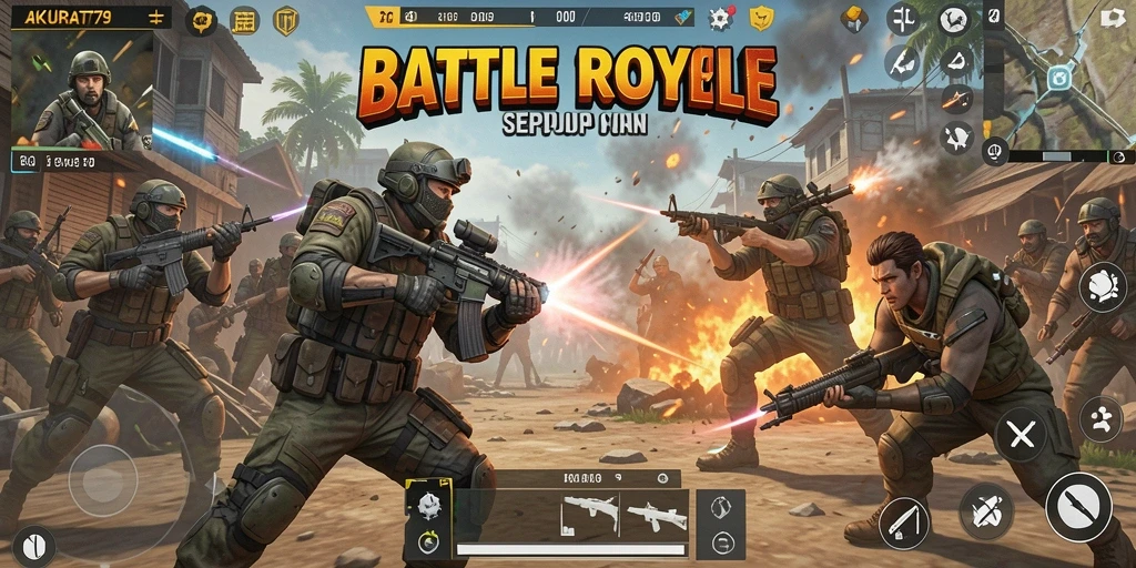 Menampilkan gameplay intens di dalam AKURAT79, pertempuran seru siap dimulai.