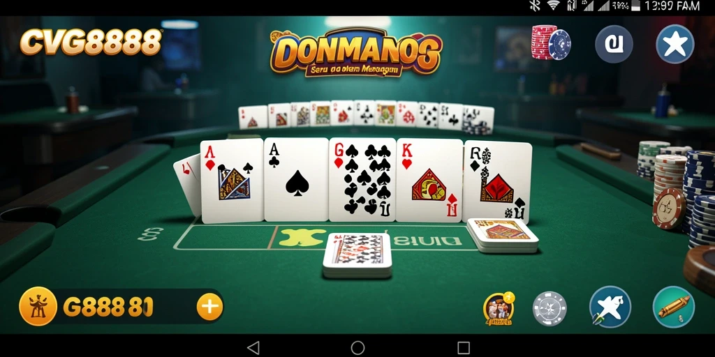 Screenshot gameplay seru dari CVG8888 yang menampilkan Domino.
