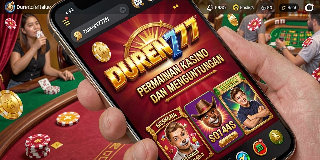 Screenshot utama DUREN777 menampilkan aksi seru permainan Kasino.