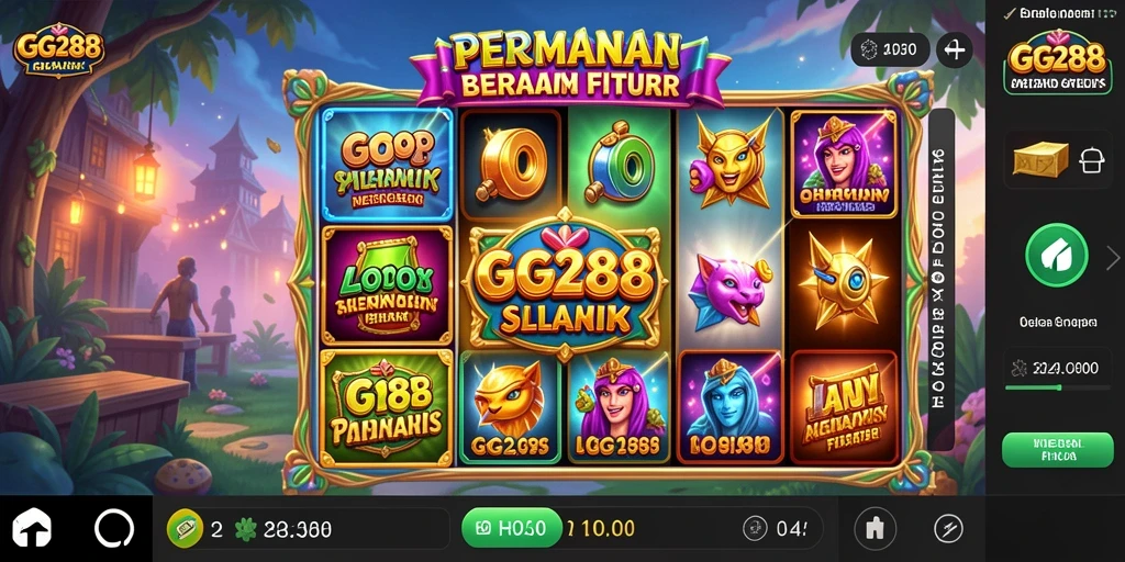 Screenshot utama GG288 menampilkan gameplay Slot yang menegangkan.