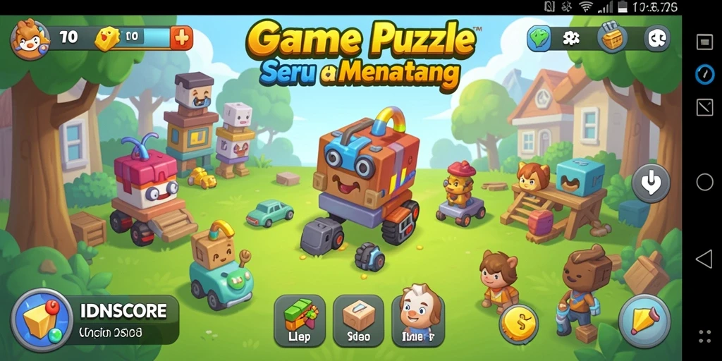 Screenshot gameplay IDNSCORE menampilkan seri teka-teki yang seru dan interaktif.