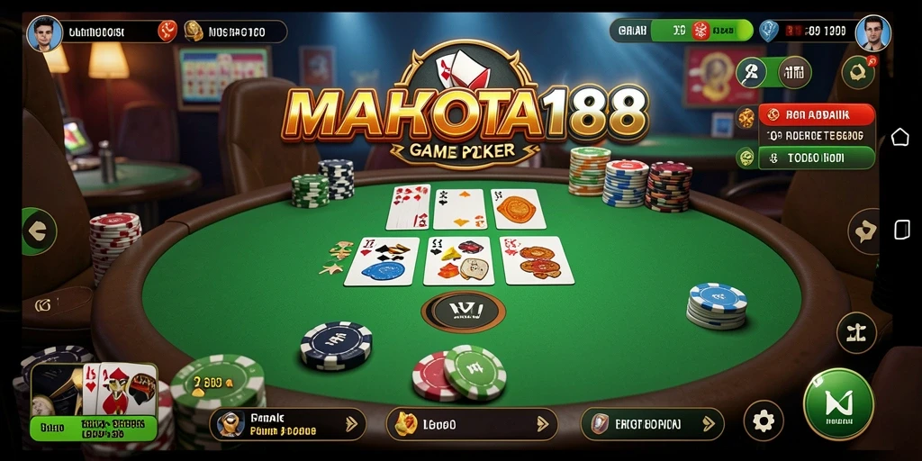 Tampilan gameplay menarik dalam MAHKOTA188 dengan pengalaman Poker yang realistis.