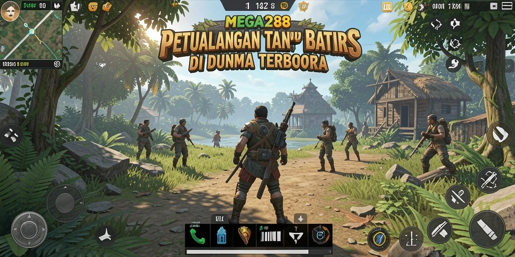 Screenshot gameplay MEGA288 yang menampilkan petualangan seru di dunia terbuka.