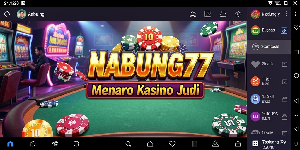 Screenshot NABUNG77 menampilkan gameplay kasino yang mendebarkan.