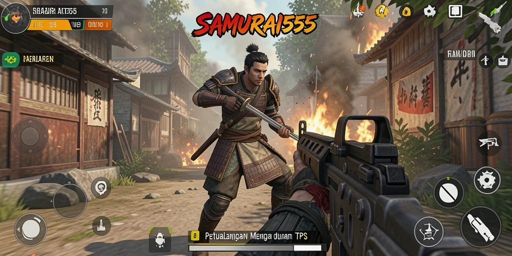 Tangkapan layar menampilkan aksi mendebarkan dalam permainan SAMURAI555.