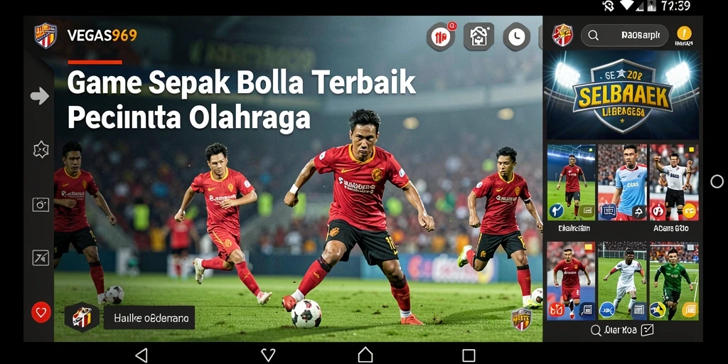 Tampilan screenshot dari gameplay mendebarkan VEGAS969 dengan aksi sepak bola nyata.